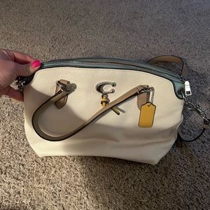 Beige coach purse